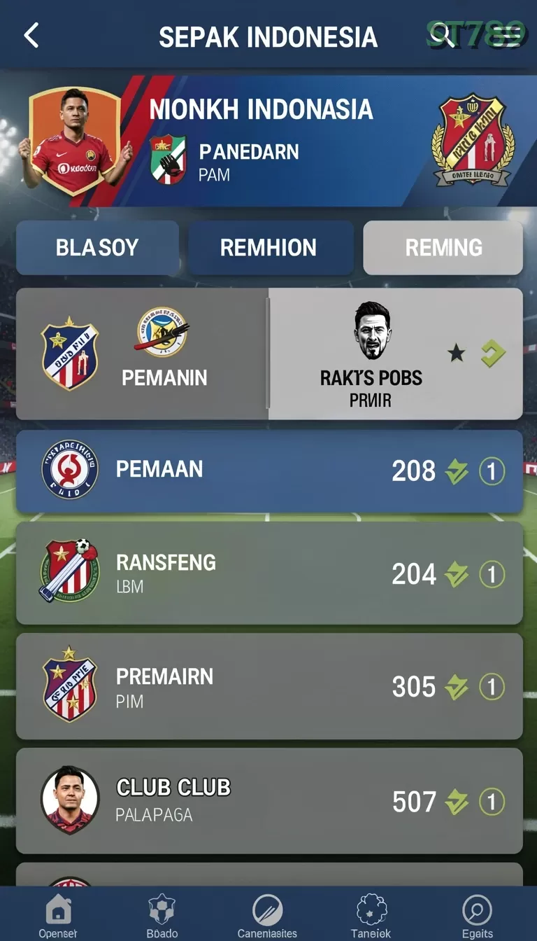 Cuplikan layar DUNIA777 — menu navigasi